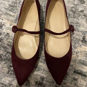 Burgandy Pointed Toe Flats